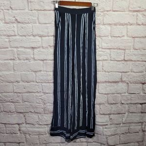 Lulu's Blue Striped High Rise Wide Leg Loose Fitting Pants